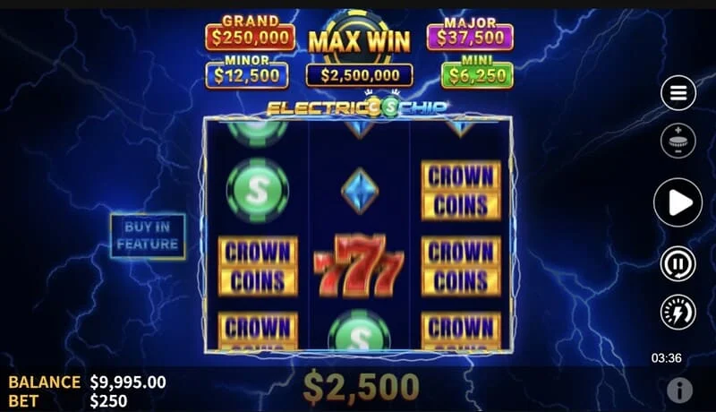 Electric Chip - start af Hold and Spin med en Collector Coin på det andet hjul